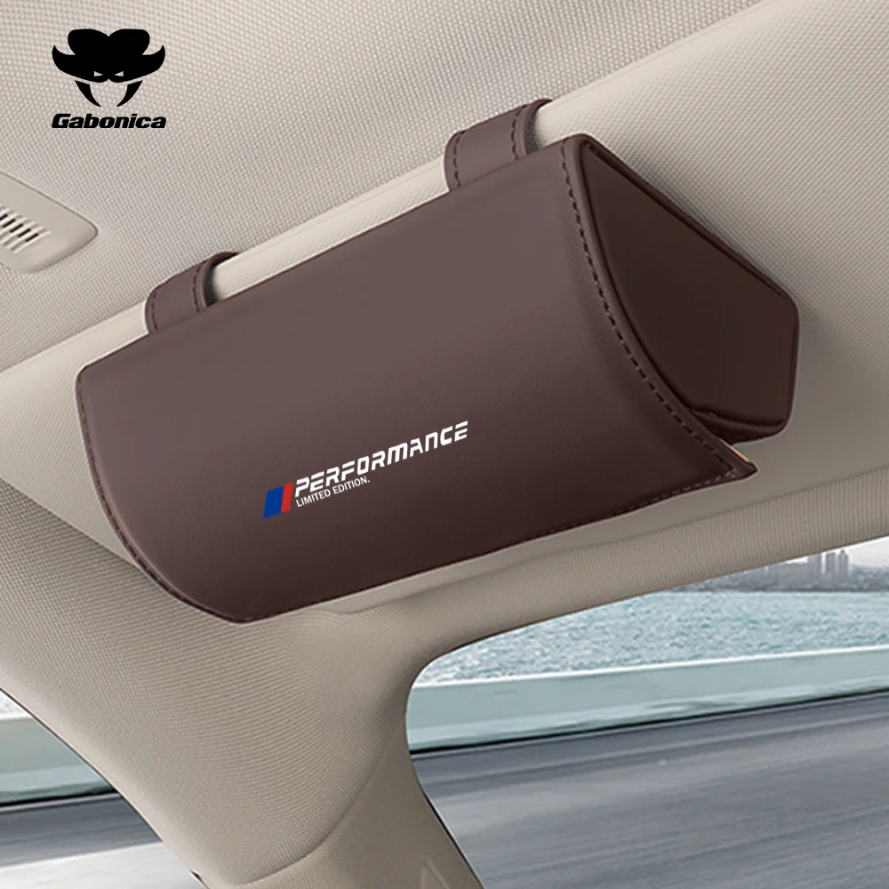 Leather Car Glasses Clip Sun Visor Sunglasses Holder Clip For BMW Performance X1 X2 X3 X5 X6 X7 G01 G05 G30 F40 E90 F15 M M3 M5 view 6