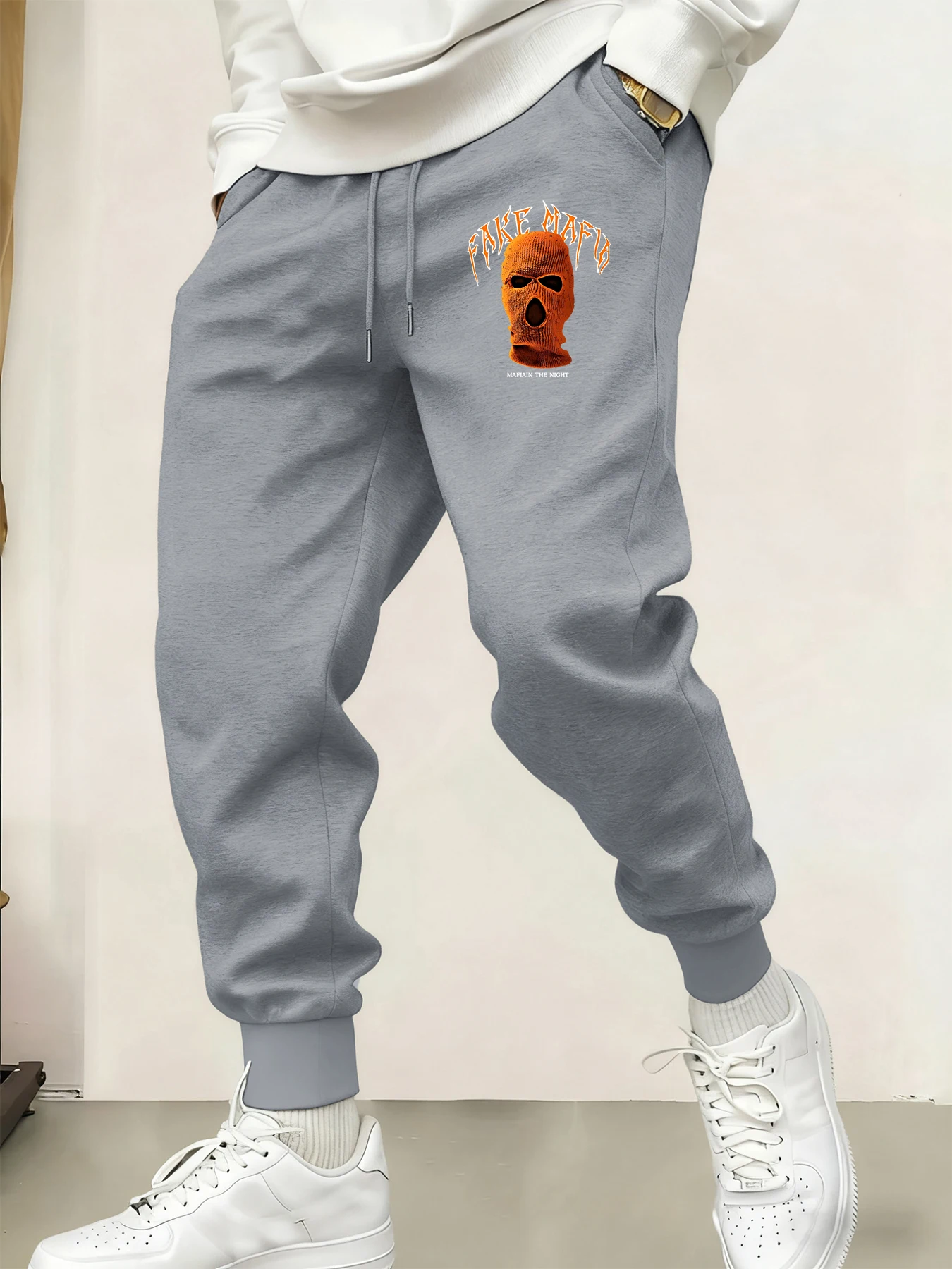 

Fake Mafia Masked Men Printed Mens Sweatpant Casual Multicolor Pants Fashion Fleece Pant Trendy Jogging All-Match Britches