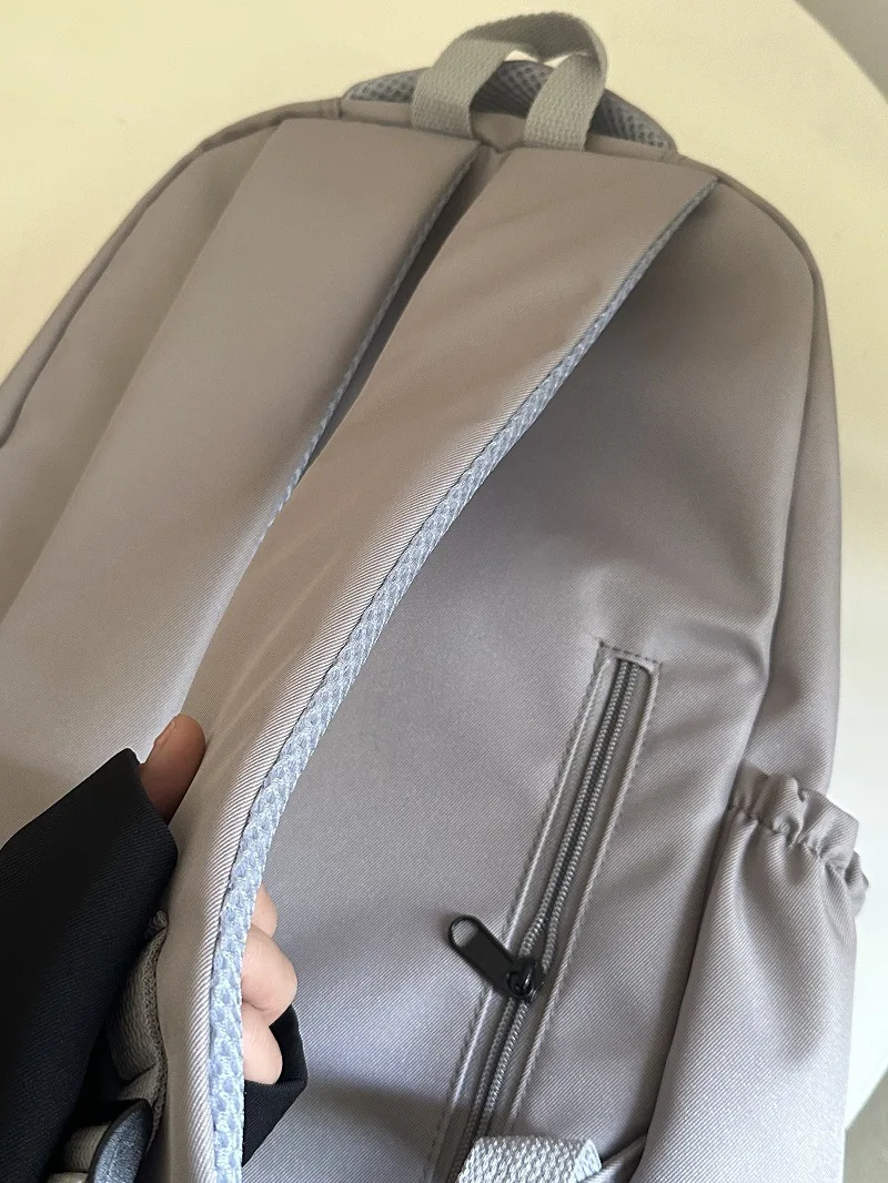 Sac à dos brodé étoile Y2K pour fille, sac d'école gris, sac de voyage, sac initié à la mode, grande capacité, ordinateur