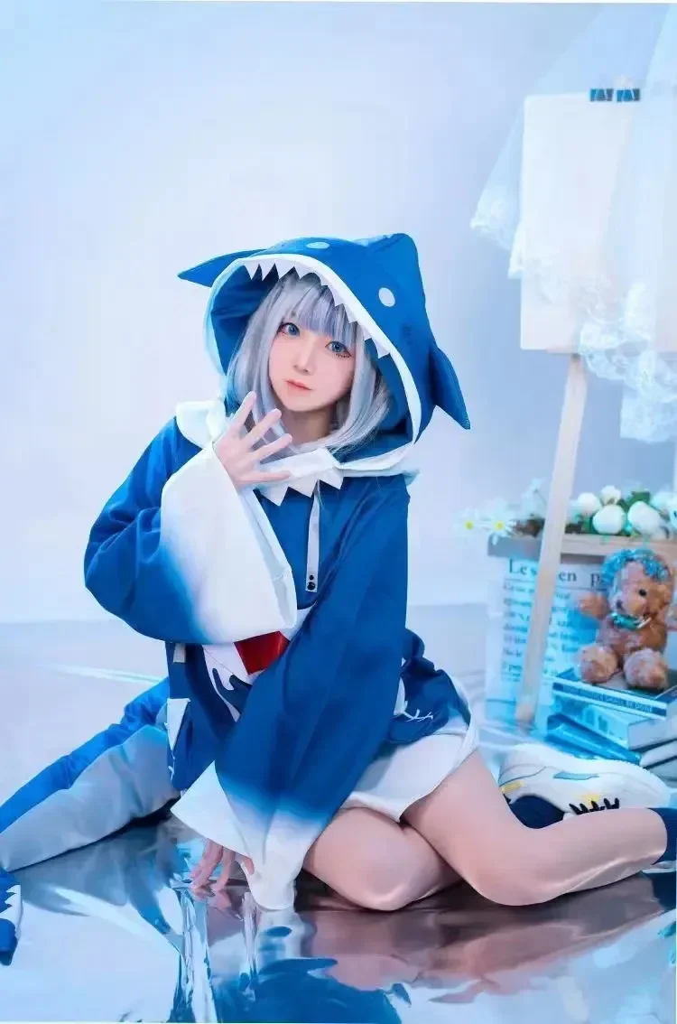 在庫あり-hololive-gawr-gura-コスプレ衣装-かわいいサメコスチューム-パーカー-女性用-ハロウィン-youtuber-コスプレ