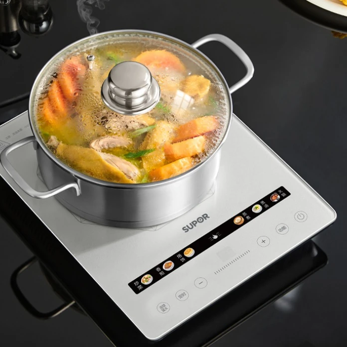 

Индукционная плита, бытовая, 2200 Вт, высокая мощность, многофункциональная, для жарки, большая пожарная мощность, горячая кастрюля