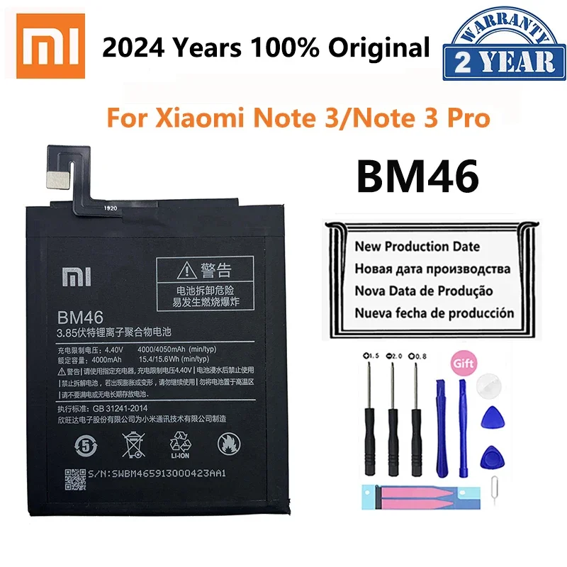 

Xiao Mi Original BM46 Battery Full 4050mAh For Xiaomi Redmi Note 3 Note3 Pro Batteria Replacement Phone Batteries Free Tools