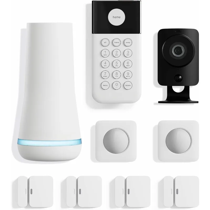 9 Piece Wireless Home Security System w/HD Camera - Optional 24/7 Professional Monitoring - No Contract