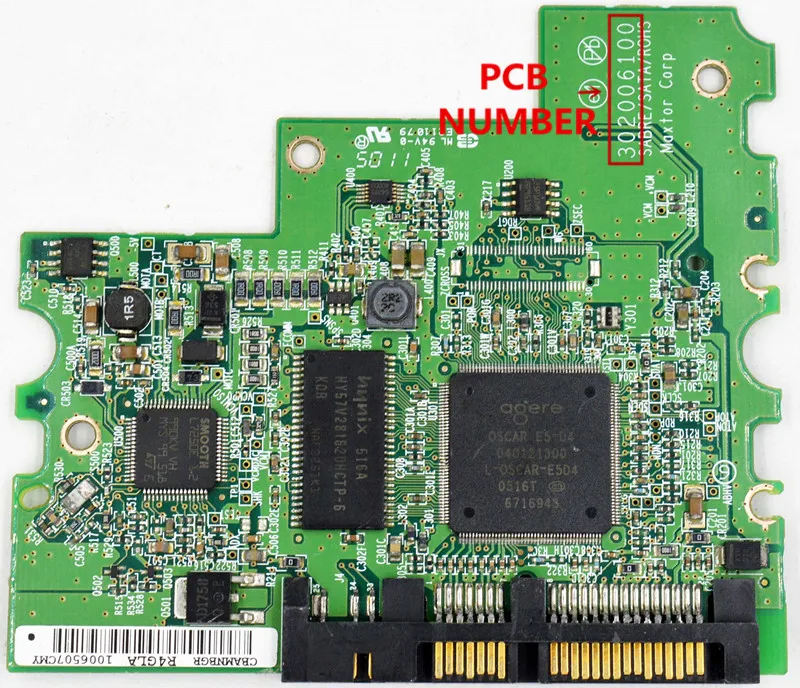 

Maxtor Desktop SATA Hard disk circuit board BOARD NUMBER: 302006100 / MAIN CONTROLLER IC : 040121300