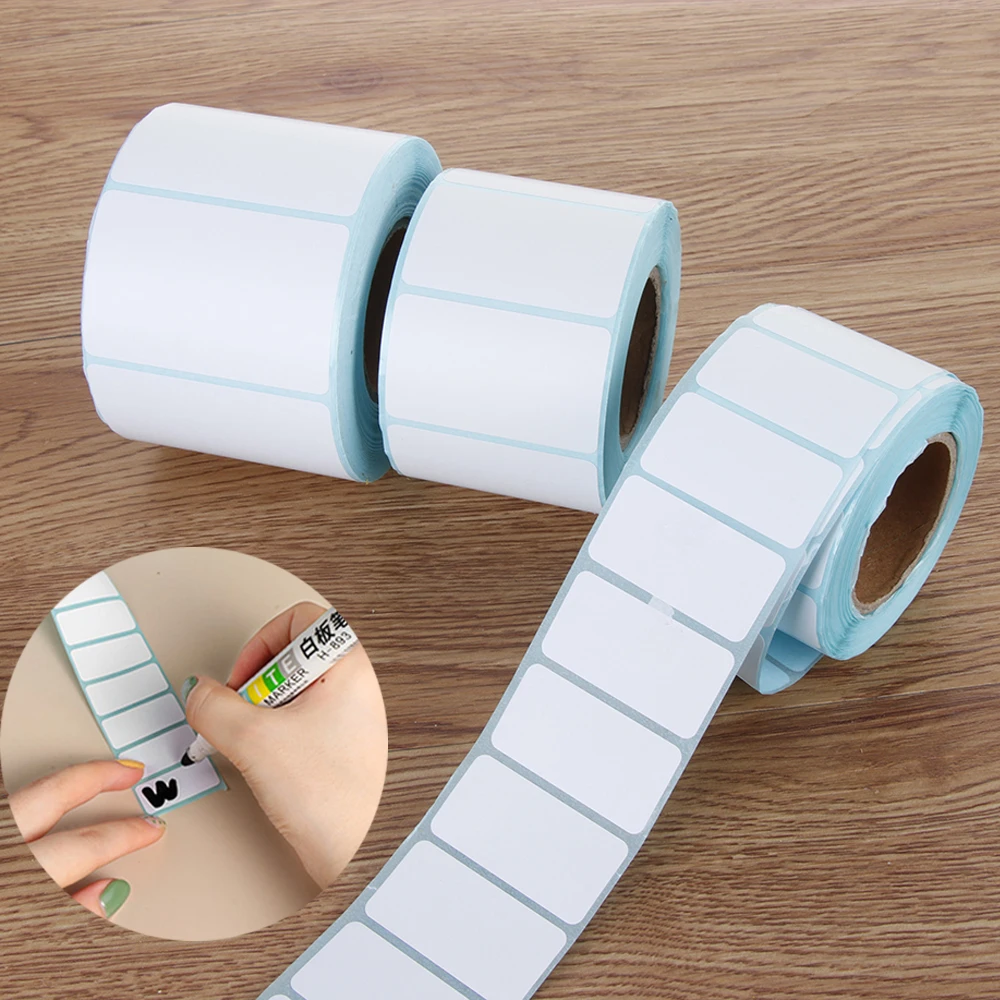700Pcs/przylepne w rolce papier naklejki na etykiety termiczny cena supermarketowa pusta etykieta 5 rozmiarów