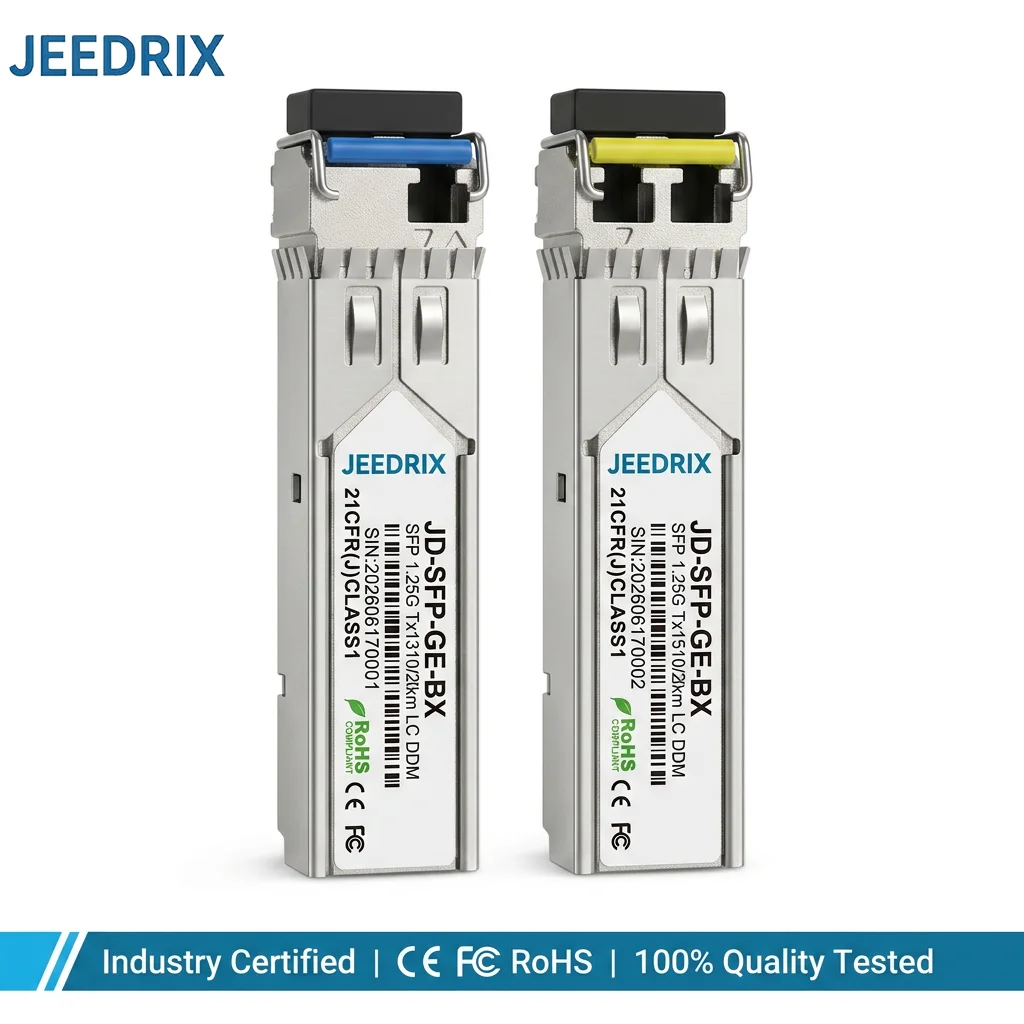 1.25G BiDi SFP Single Mode 3/10/20/40/60km 1310/1550nmLC Simplex Gigabit Optical Transceiver for Cisco Huawei Ubiquiti SFP-GE-BX