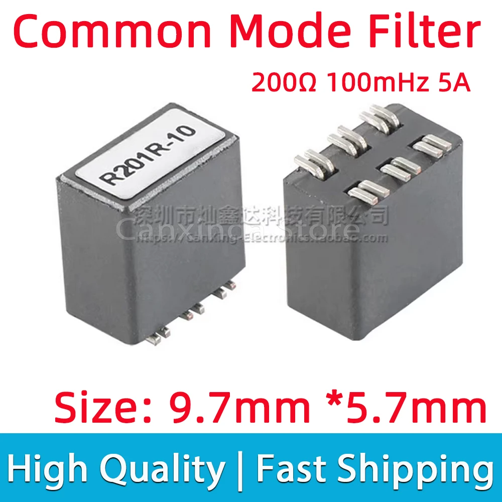 

2pcs CM3822R201R-10 R201R-10 Common Mode Choke Inductor three winding 200Ω 100MHz 5A High Current Frequency Signal Line Filter