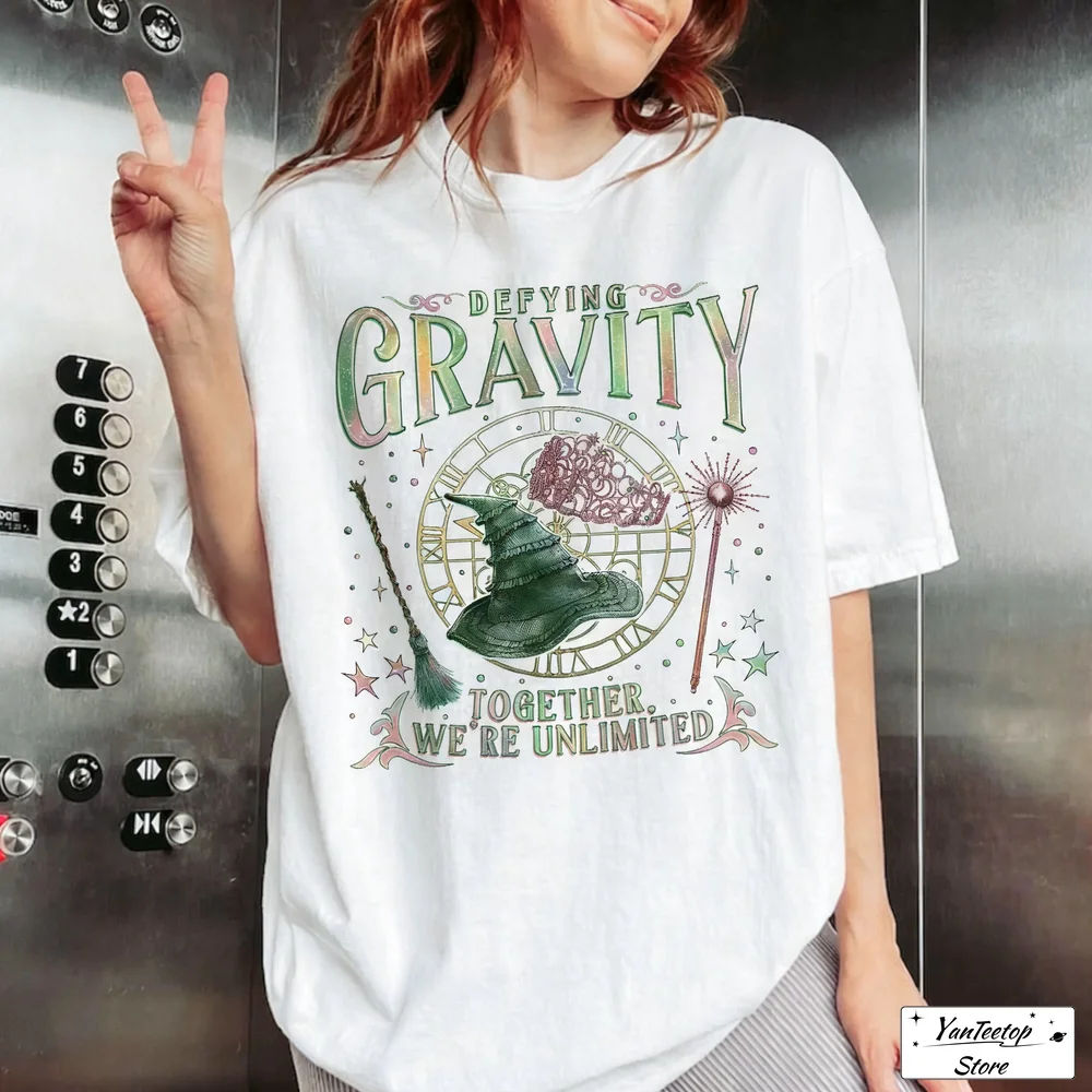 المرأة القطن تي شيرت تتحدى الجاذبية قميص ريترو الشريرة معا نحن غير محدود تي شيرت معالج الفيلم مروحة موضة المحاصيل القمم #2