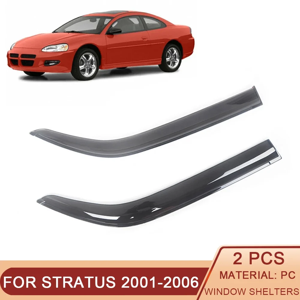 For Dodge Stratus 2001-2006 Coupe Auto Black Tinted Car Side Window Visor Guard Vent Awnings Shelters Rain Guard Door Ventvisor