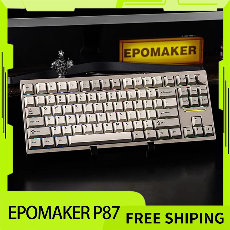 Epomaker P87 Mechanical Keyboard Aluminum Alloy Wireless Tri Mode Rgb Hot Swap Gasket Custom Esport Gamer Keyboard For Pc Gift