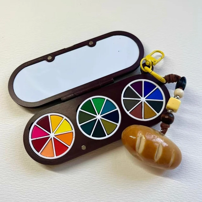 24-color Watercolor Paint Palette Art Students' Sketching Painting Graffiti Coloring Portable Baguette Watercolor Paint Box