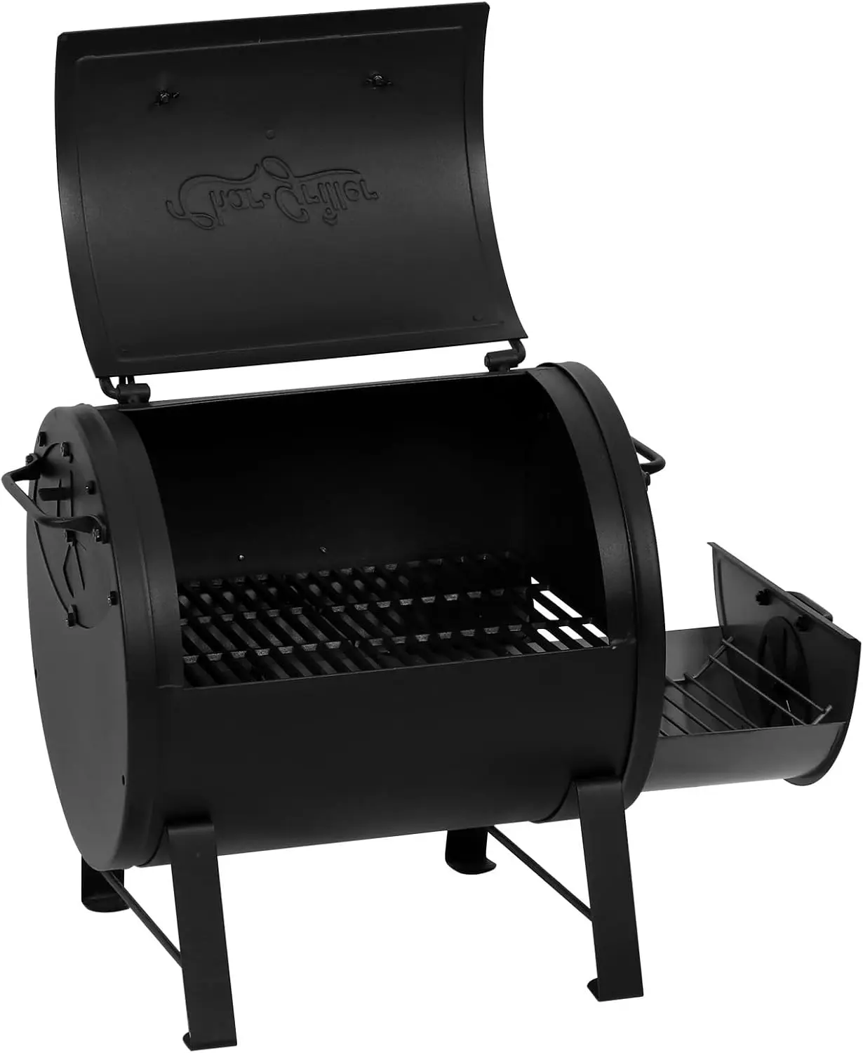 Char-Griller® Portable Charcoal Grill and Side Fire Box Attachment for Texas-Style Offset Smoking Methods with 250 Cooking Squar