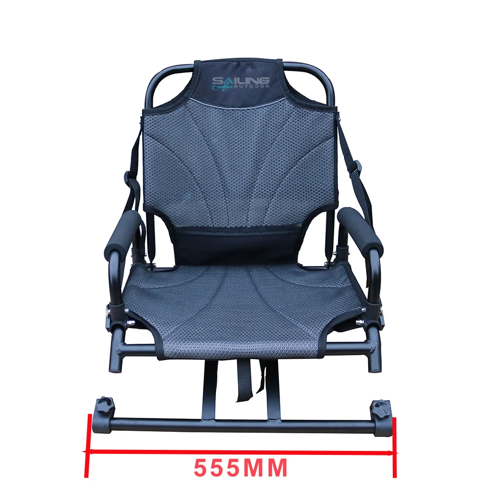 360° Rotating Kayak Seat Extra Wide Foldable Canoe Seat with Armrests Aluminum Frame