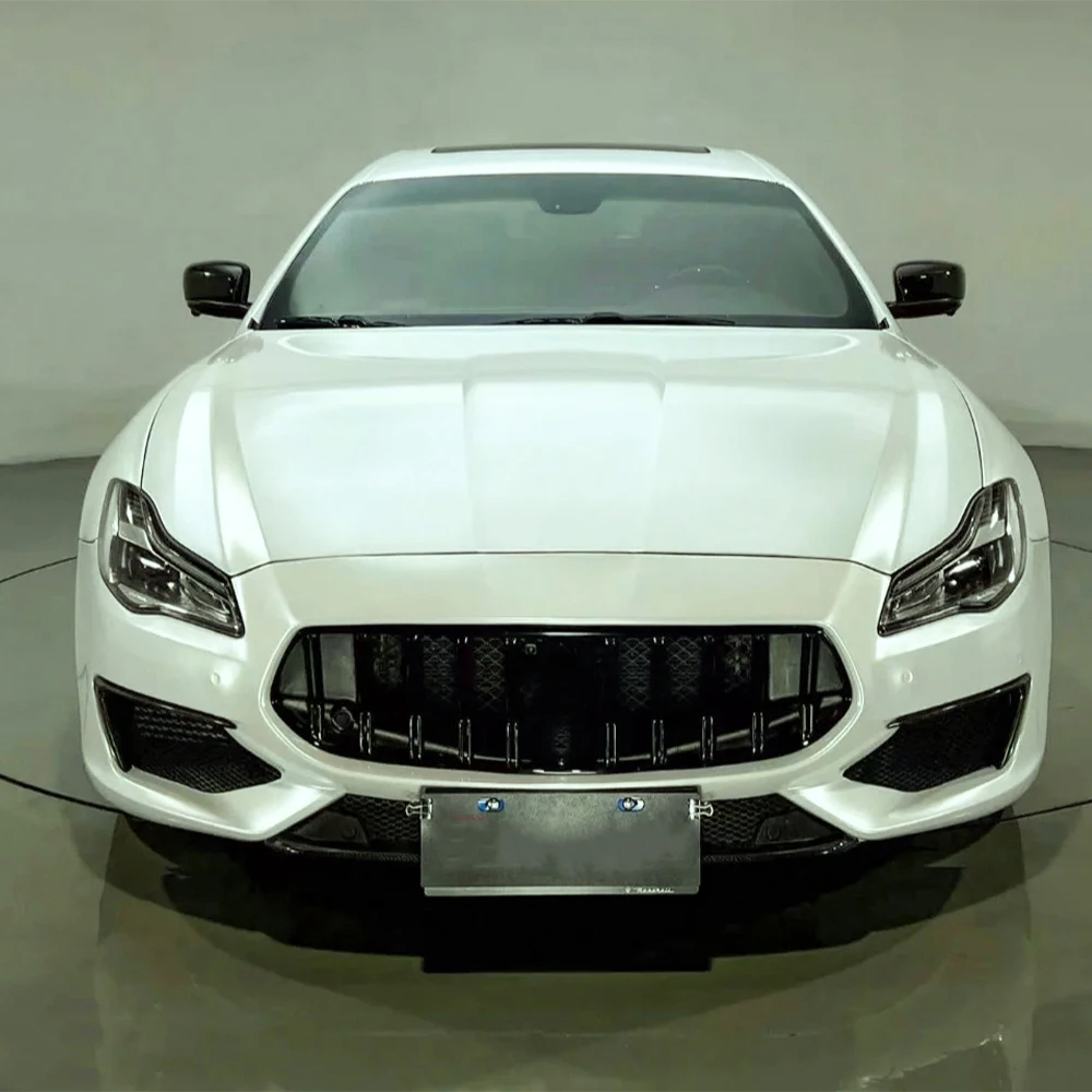 Metallic White PVC Car Vinyl Wrap, PET Release Liner Air‑Channel Bubble Free Self‑Adhesive Auto Body Color Change Decal Sticker