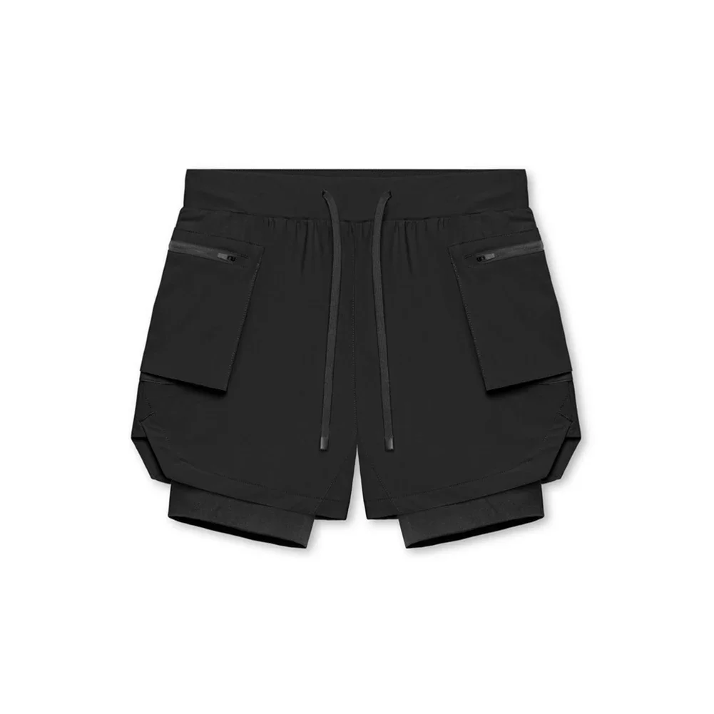 

Мужские шорты для бега для пляжного отдыха, двухэтажные быстросохнущие шорты, быстросохнущие шорты, дышащая спортивная одежда, подходящая для бега