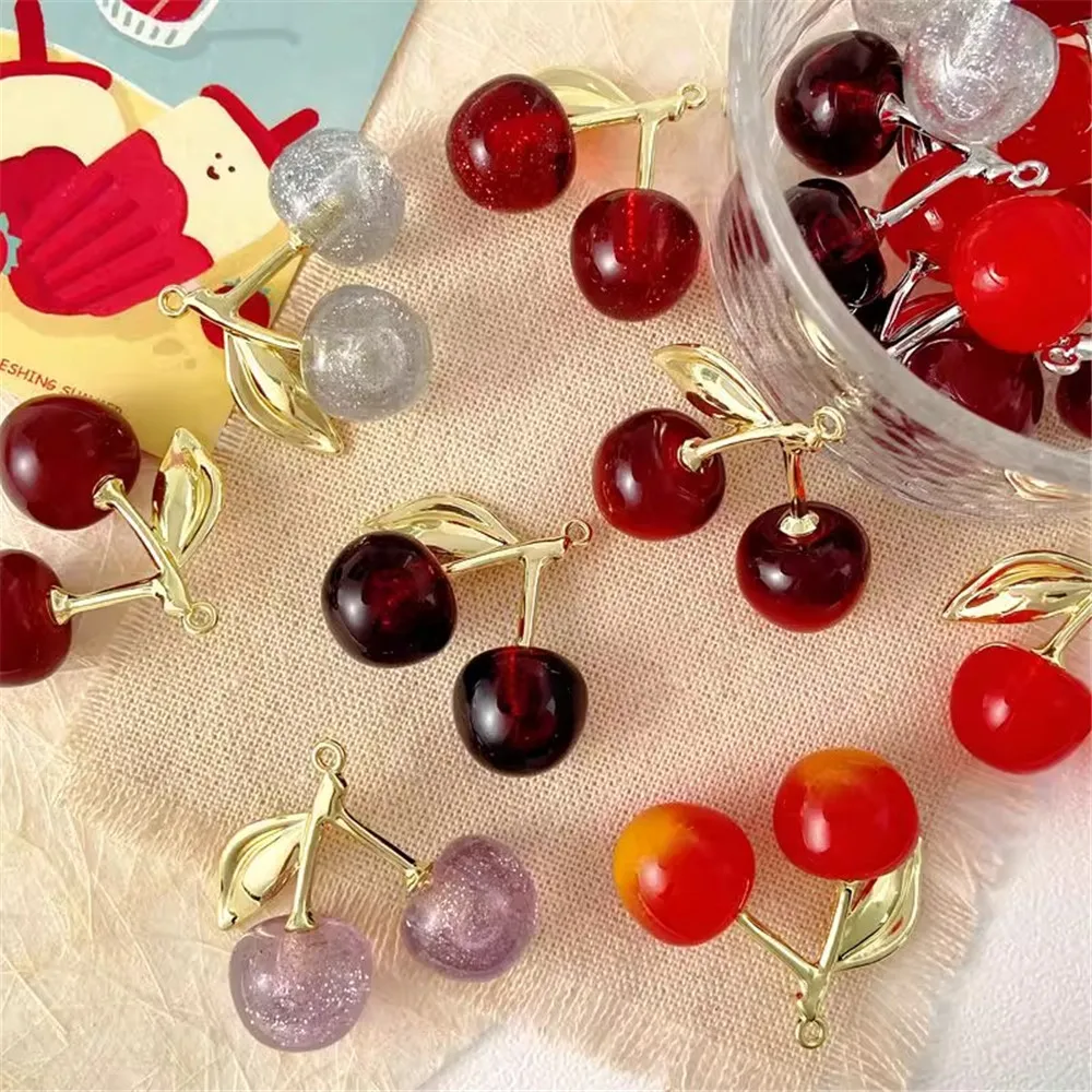 

Ins Three-dimensional Cherry Pendant, Fruit Accessory Diy Cute Pendant, Multi-color Fruit Pendant