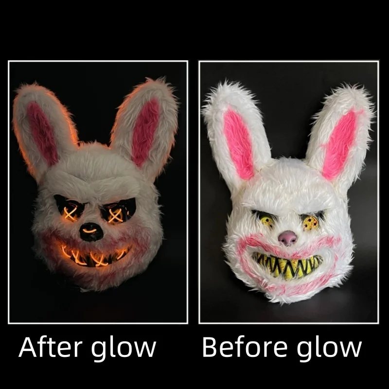 

Кровавый Кролик Кровавый Медведь Светящаяся Светодиодная Плюшевая Маска Хэллоуин Ужас Банни Маска Карнавальная Вечеринка Косплей Ужас Одевание Реквизит