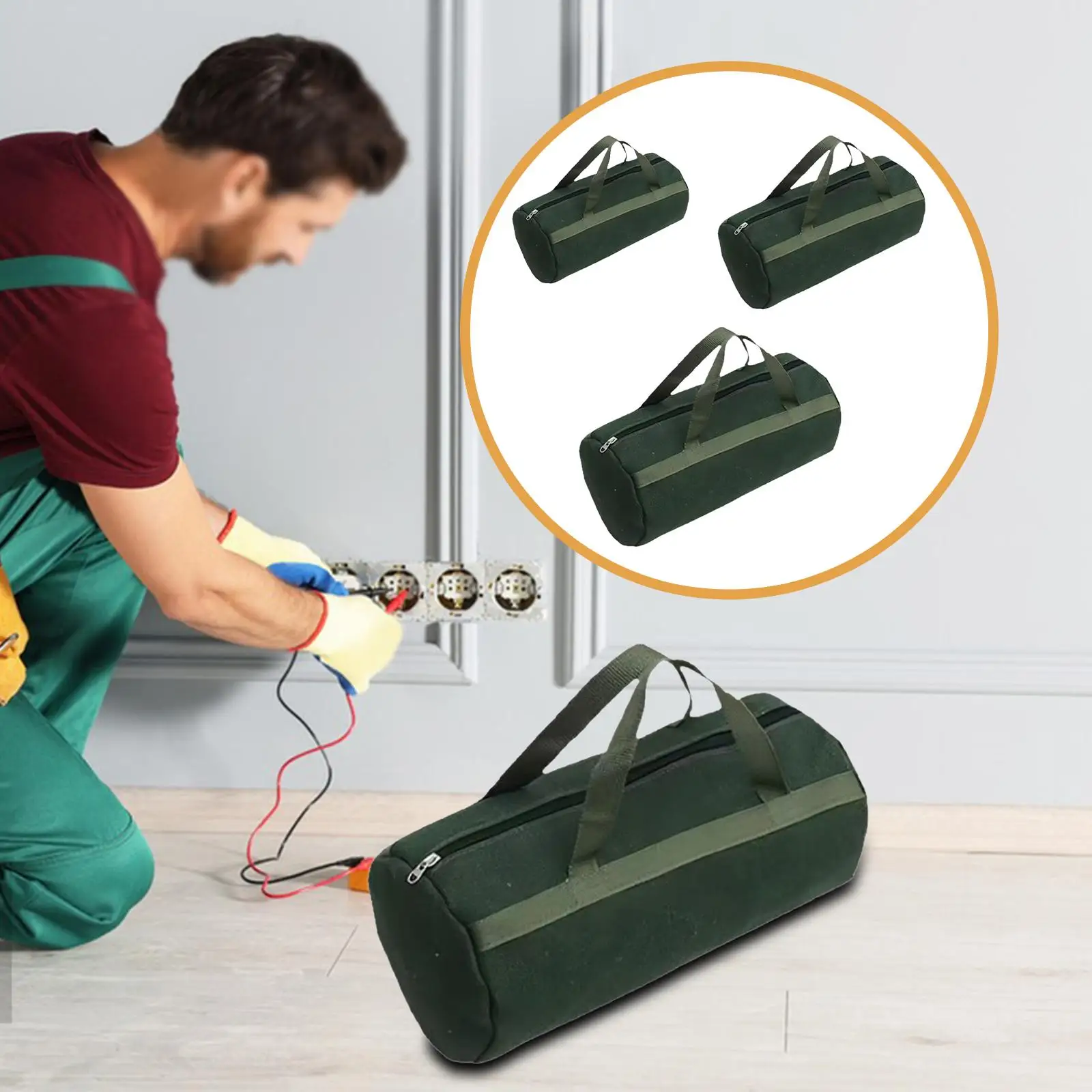 

Универсальная сумка для хранения инструментов с ручкой, мужская прочная портативная легкая сверхмощная сумка-органайзер из холста для электрика