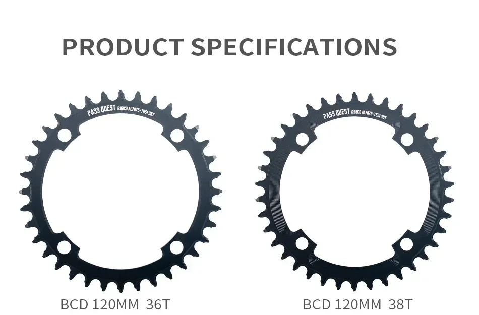 PASS QUEST 120BCD Round Narrow Wide Chainring Road Bike Chain Wheel Crankset Tooth High Quality For Universal 120 BCD Crankset