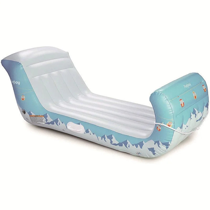 Slitta gonfiabile da snowboard, snowboard giocattolo da trascinamento da neve all'aperto, sci giocattolo da neve