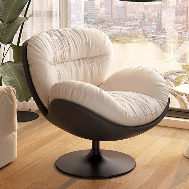 Single simple sofa swivel chair rotating eggshell living room balcony home leisure chair lazy sofa chair