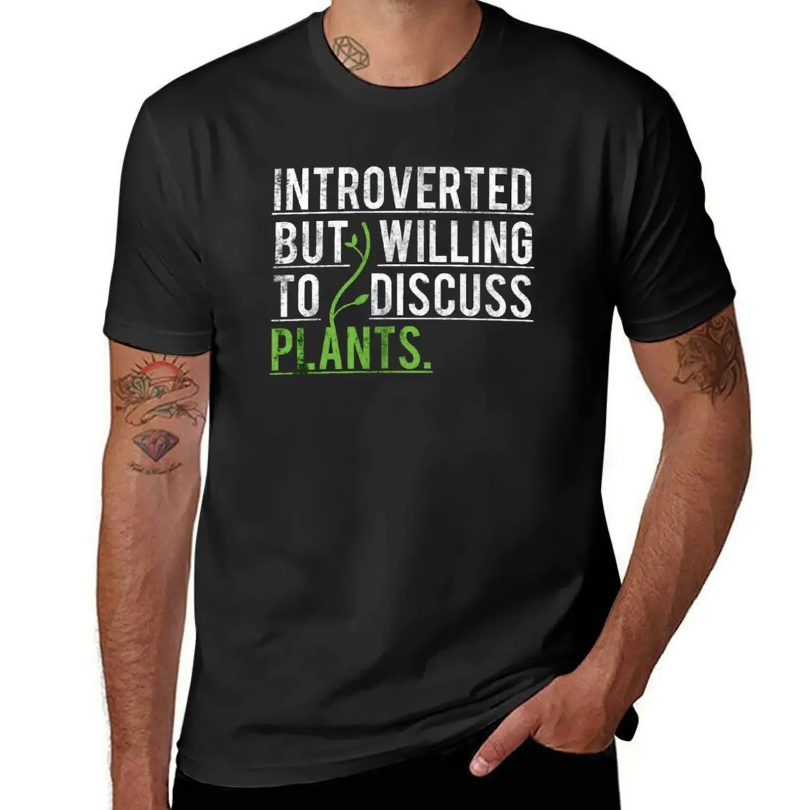 Introverted but Willing to Discuss Plants Shirt T-Shirt sublime funnys customs workout shirts for men