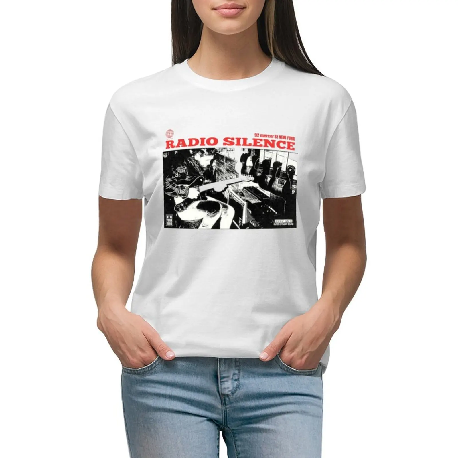 

radio silence T-shirt hippie clothes aesthetic clothes summer top tight shirts for Women