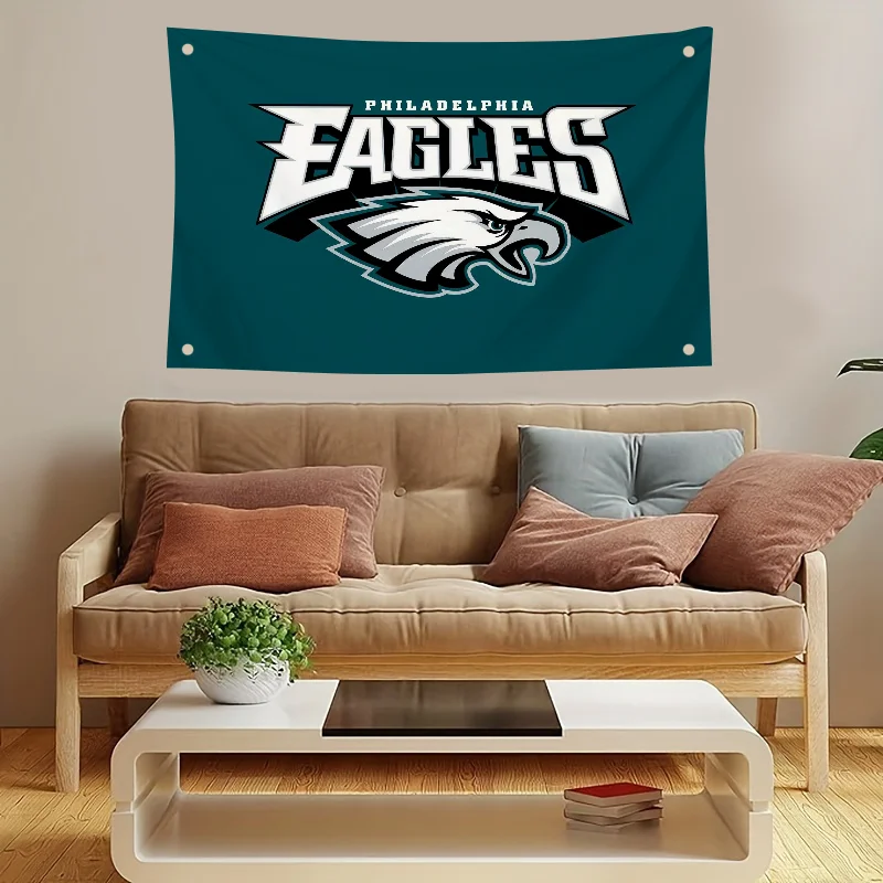 1pc Philadelphia Eagles Flag Flags And Banners Four Hole Polyester Outdoor Decor Room Aesthetic