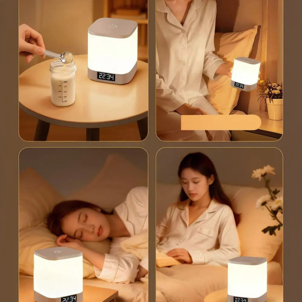 Voice Control Smart Night Light For Bedroom Bedside Rechargeable Desk Lamp Dimmable Timer LED Lighting For Baby Nursery Decor
