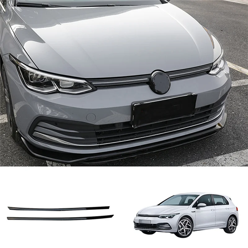 Car Glossy Black Front Bumper Mesh Center Grille Grill Moulding Strips Cover Trim for-VW Golf 8 MK8 2021 2022