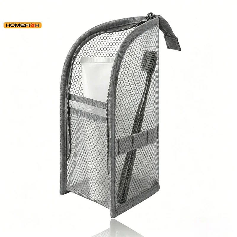 HOMEFISH EVA Mesh Cosmetic Bag Portable Travel Makeup Organizer Female Toiletry Storage Wash Pouch image 6