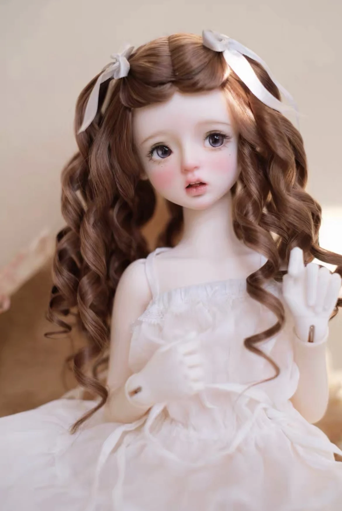 Haar für Puppe, Mohair-Perücke für Blythe-Puppe, braune Perücke, 1/6, 1/4, 1/3, BJD-Perücke, kostenloser Versand