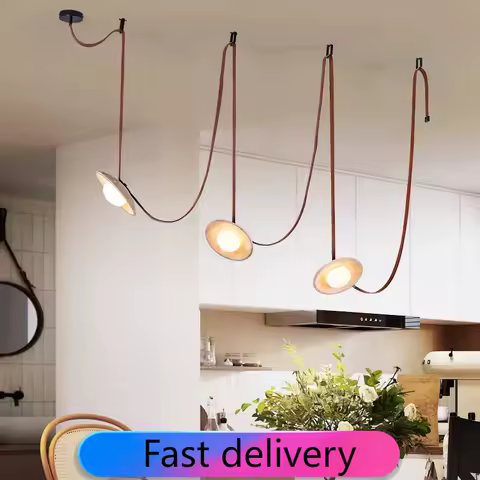 Lámpara colgante LED estilo Wabi Sabi - Cinturón largo, accesorio de iluminación de piedra de cueva amarilla, candelabro de ambiente de techo para restaurante