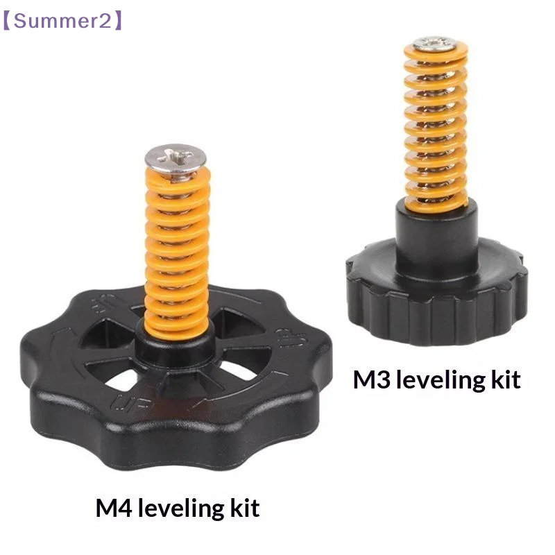 3DSWAY 3D Printer Part M3 M4 Hotbed Nut Spring Screw Leveling Kit Heated Bed Platform Level Spring Access For CR10 Ender 3〔Sum2〕