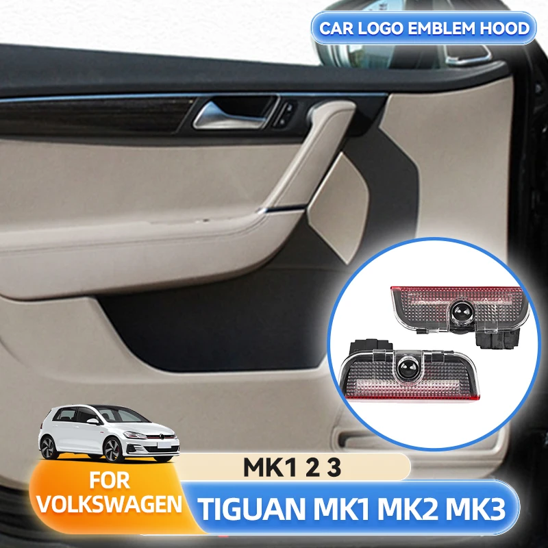 

Накладка багажника, светодиодный проектор двери автомобиля, призрачная тень, приветственный свет, аксессуары для VW Tiguan MK1 MK2 Scirocco MK3 Touran 5T1 Arteon CC