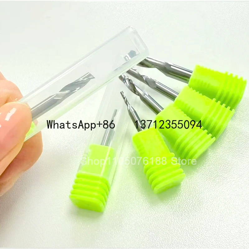 

1 шт. 3,175/4/6/8/10/12 мм SHK инструменты с ЧПУ, твердосплавные однофлейтовые фрезы для алюминиевых композитных панелей, алюминиевый сплав