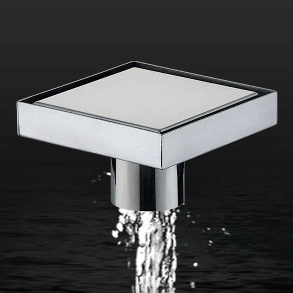 Square Shower Floor Drain Filter Screen 304 Stainless Steel Floor Drain Concealed Design Odor-Proof Drain Strainer Toilet