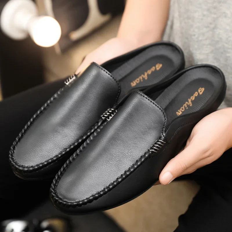 Heiß begehrte PU-Leder Freizeitschuhe für Herren, Halbschuhe, atmungsaktive Herren-Loafer, bequeme Slip-On-Schuhe, Lazy Shoes, Herren-Slipper