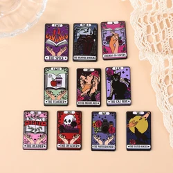 10Pcs Tarot Charms Creative Acrylic Spice Reader Teacher Pendant For Necklace Keychain Diy Making