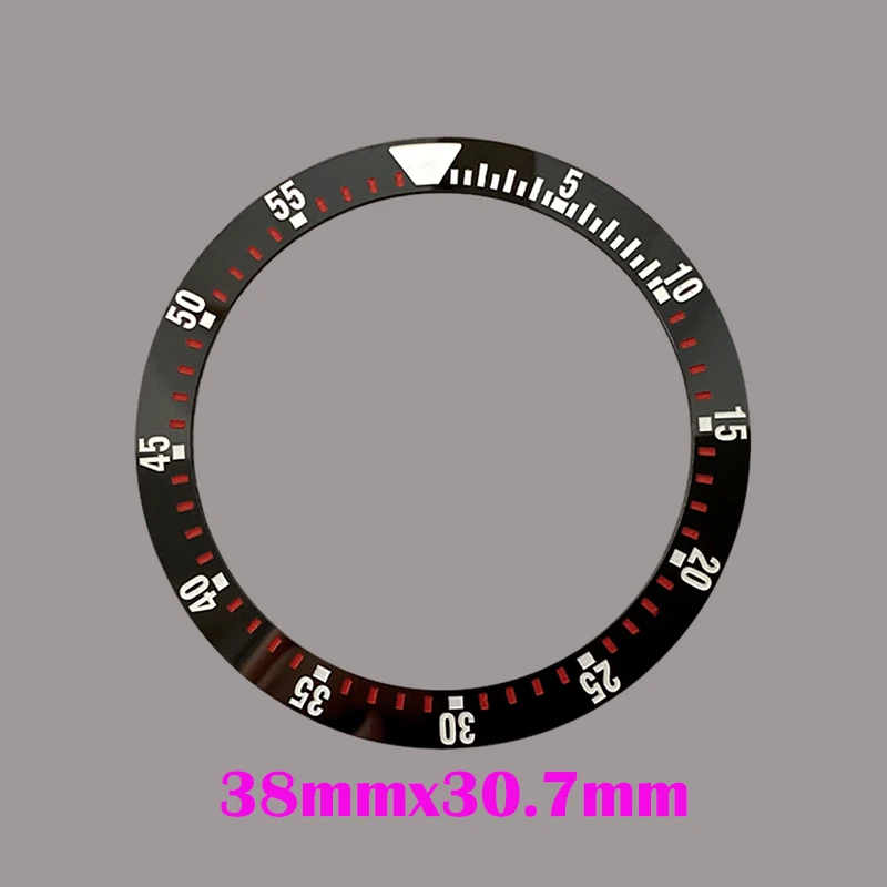 Mod 38mmx30.7mm Sloping Ceramic Bezel Insert Fit for NH35 NH36 SKX007 SUB GMT Bezel Seamaster Men Diving Watch Case Replace Part