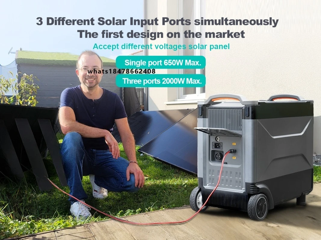 

Portable power station UPS solar generator, whole house backup power supply, with input port, suitable for home emergency,
