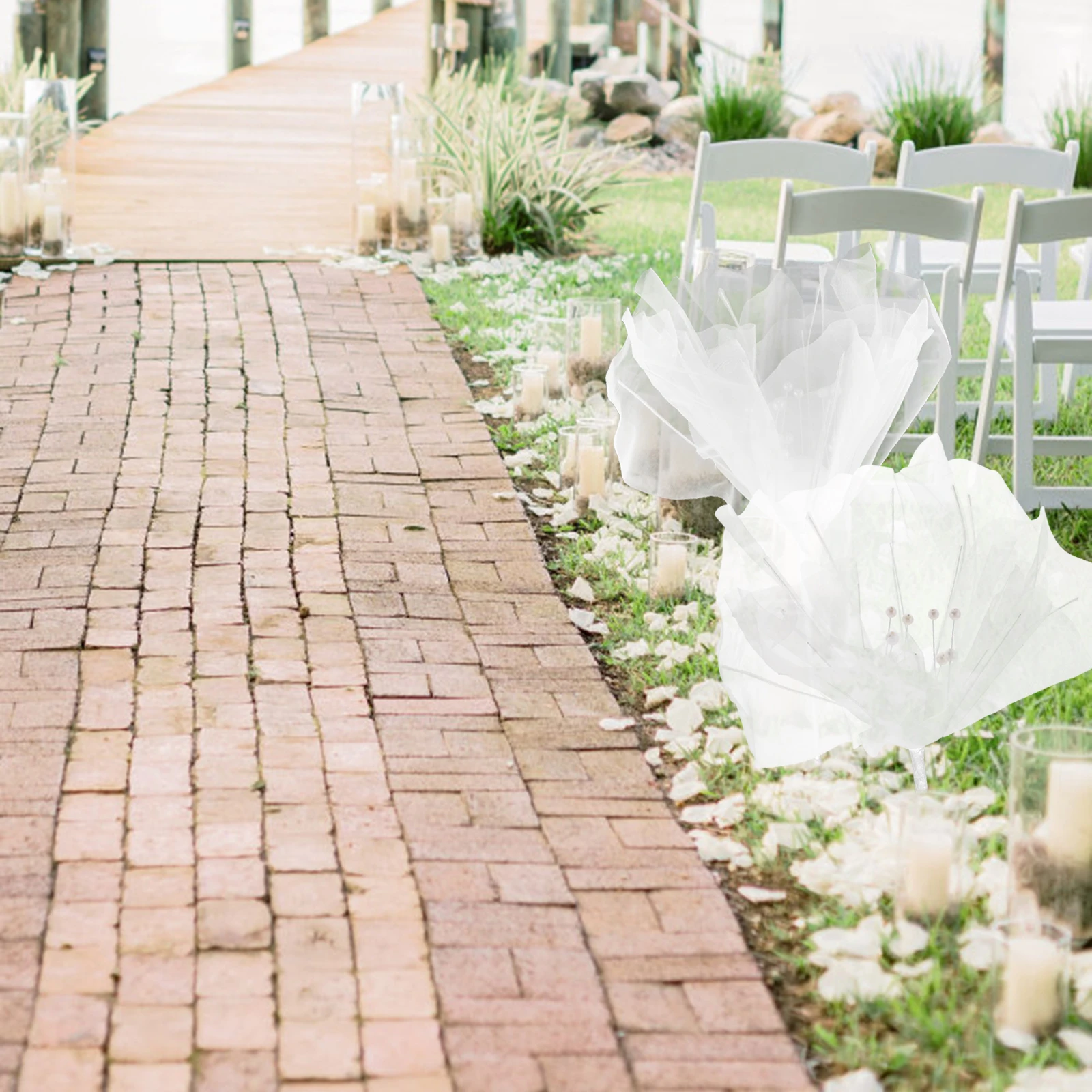 

Artificial Flowers Simulation Metal Gauze Flower Picks Decorations Wedding Bridal Banquet Home Office Layout Flowers Faux