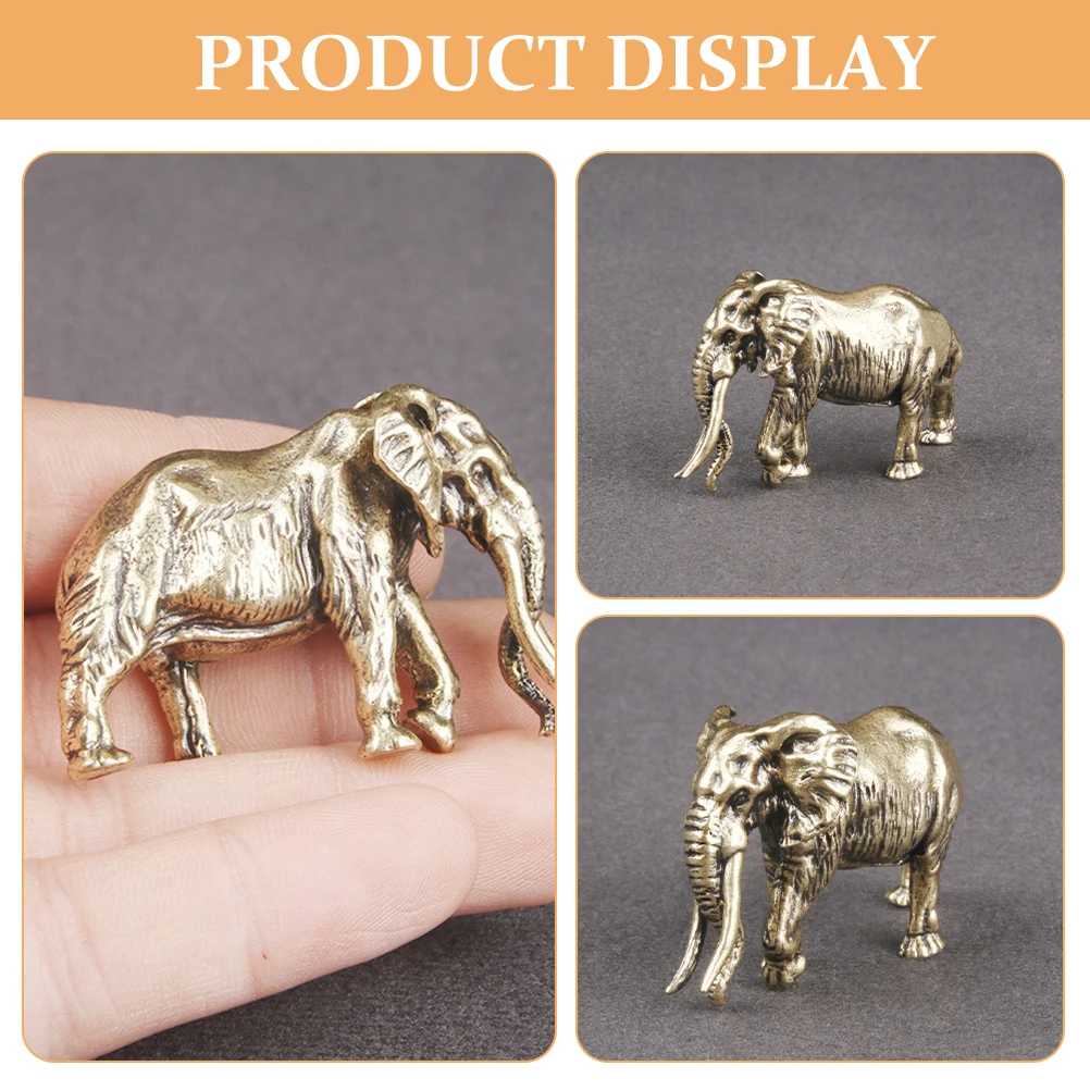 

Brass Elephant Ornament Desktop Animal Sculpture Unique Handcrafted Decoration for Home Office Tabletop Decor