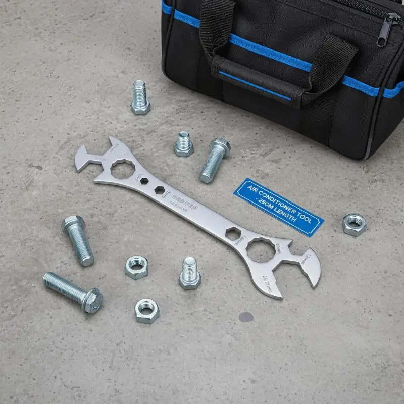 [E] 1Pcs Multi-Function Double-End Fixed Wrench Multifunctional Air Conditioner Open End Wrench Ultra-thin Flat Wrench Tool