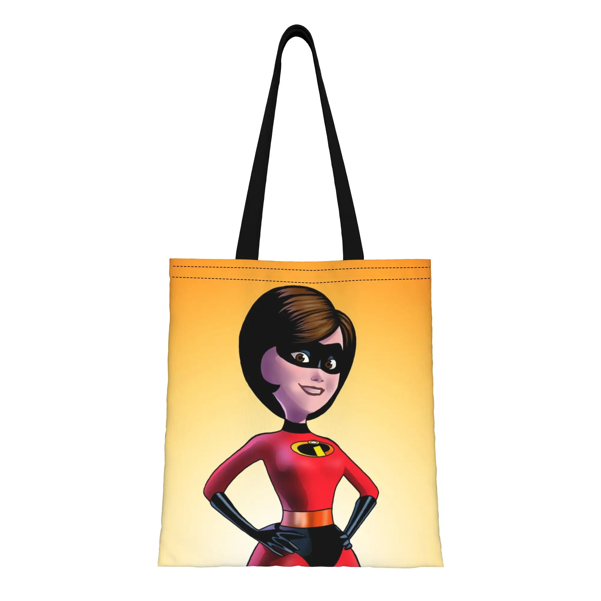 

Сезон «Снова в школу»: стильная холщовая сумка-тоут «Суперсемейка», идеально подходящая для покупок, женская сумка с верхней ручкой.