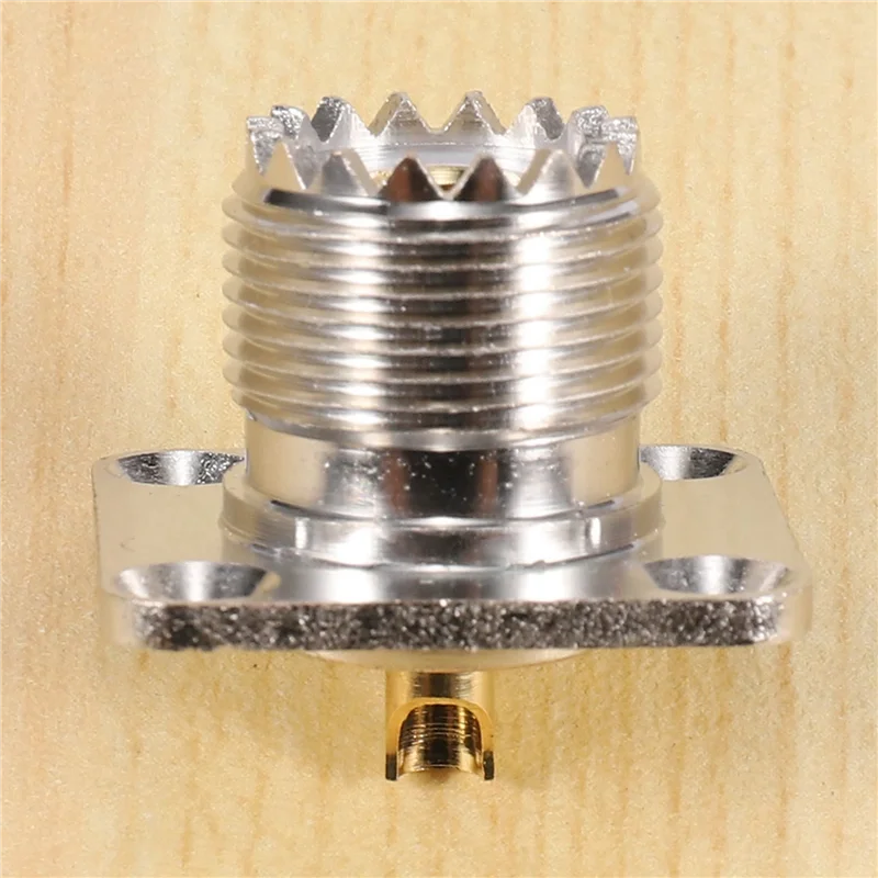 HLZS-6X UHF SO-239 Female Jack Square Shape Solder Cup Coax Connector For Ham Radio
