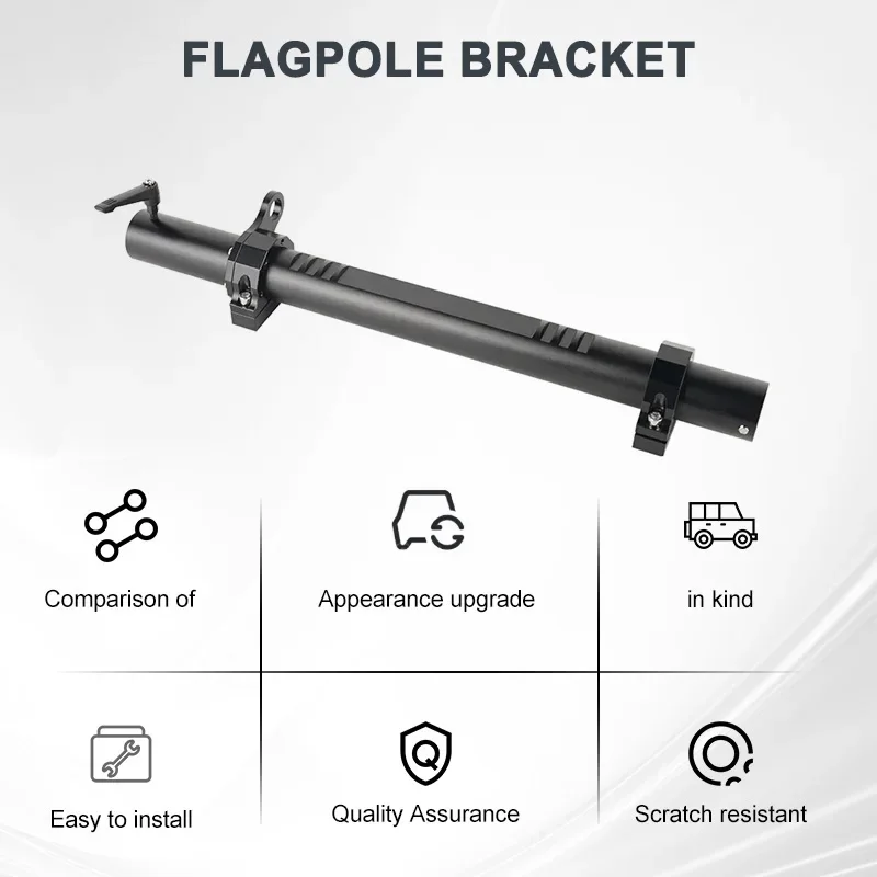Antenna Mount Flagpole Holder Flagpole Bracket Multi-Function Tailgate Hinge Mounted for Ford Bronco 2/4-Door Off-Road Vehicles