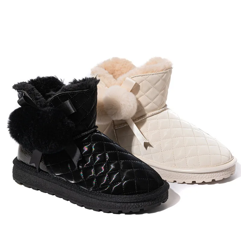 

Women's Snow Boots Winter Warm Plush Princess Cotton Shoes Windproof Waterproof Thicken Casual Fashion Platform Shoes