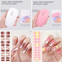 UV Lamp Cured Gel Nail Strips Sticker Długotrwałe paski lakieru do paznokci Wraps Full Cover Pure Color French Gel Nail Art Stickers