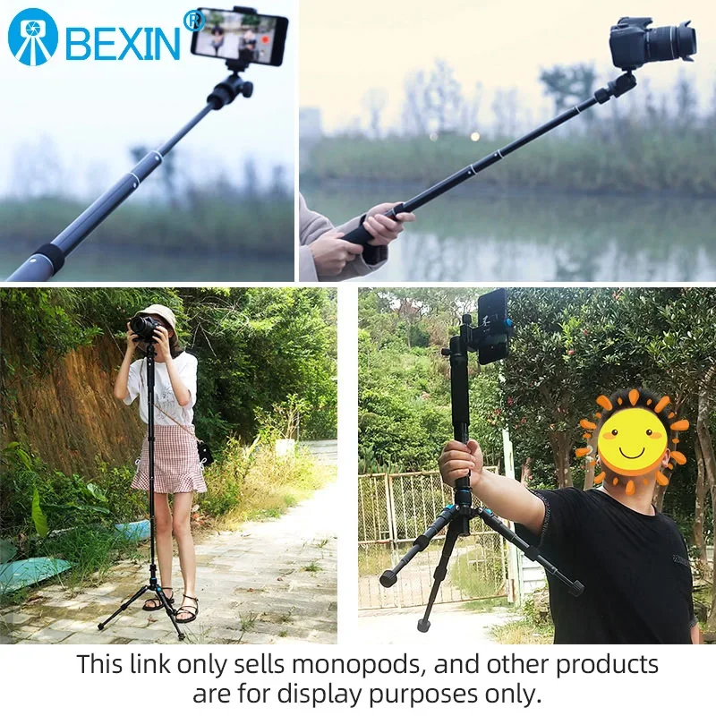 BEXIN Portable Lightweight Flexible Pocket Mini Dslr Camera Unipod Monopod Pole For Gopro SLR Micro Single Camera Photography